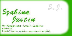 szabina justin business card